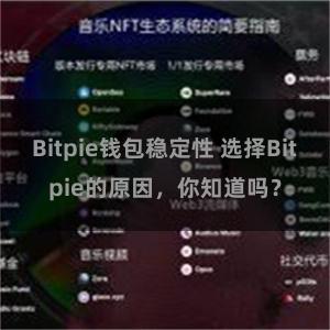 Bitpie钱包稳定性 选择Bitpie的原因，你知道吗？