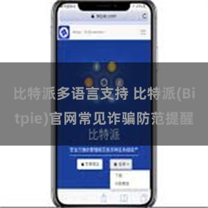 比特派多语言支持 比特派(Bitpie)官网常见诈骗防范提醒