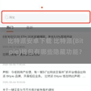 比特派安卓下载 比特派(Bitpie)钱包有哪些隐藏功能？