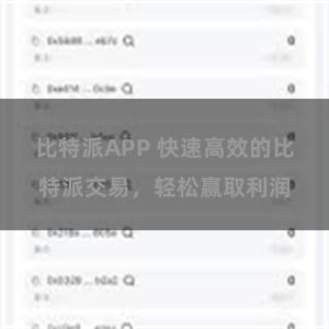 比特派APP 快速高效的比特派交易，轻松赢取利润