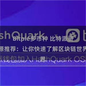 Bitpie多币种 比特派资源推荐：让你快速了解区块链世界