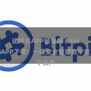 比特派APP轻量版 Bitpie APP下载：一键安全管理数字资产